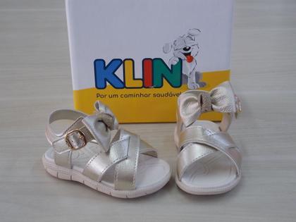 Imagem de Sandália Klin Tic Tac Casual Dourada Perolizada Cód: 292