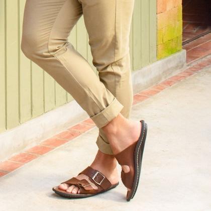 Imagem de Sandália Masculina Soul em Couro Senna Camel - 8859SCA
