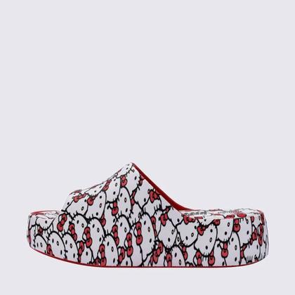 Imagem de Sandália Melissa Free Platform Hello Kitty Branco Vermelho