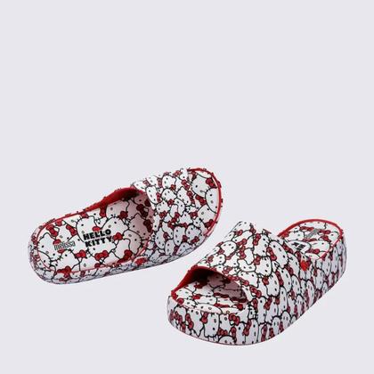 Imagem de Sandália Melissa Free Platform Hello Kitty Branco Vermelho