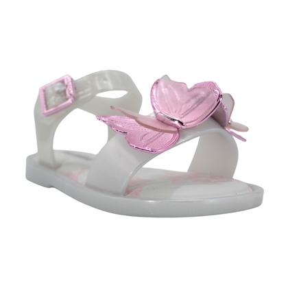 Imagem de Sandália Mini Melissa Fly Sandal III bb Branco Perolado/Rosa