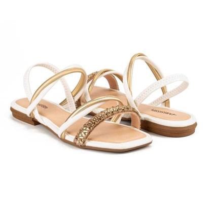 Imagem de Sandalia mississipi feminina rasteira com pedrarias mi253