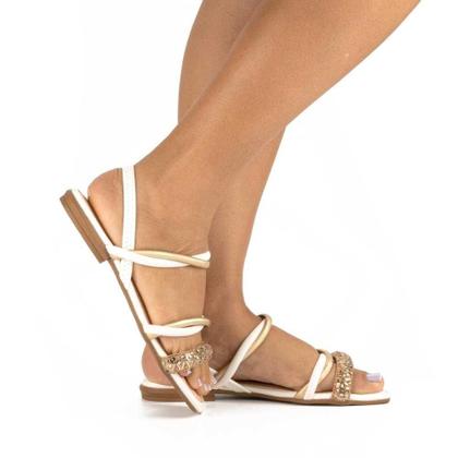 Imagem de Sandalia mississipi feminina rasteira com pedrarias mi253