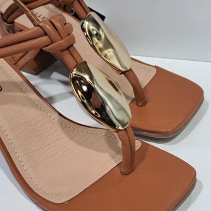 Imagem de Sandália Moda Feminina Vizzano Salto Bloco 367907 - Caramelo