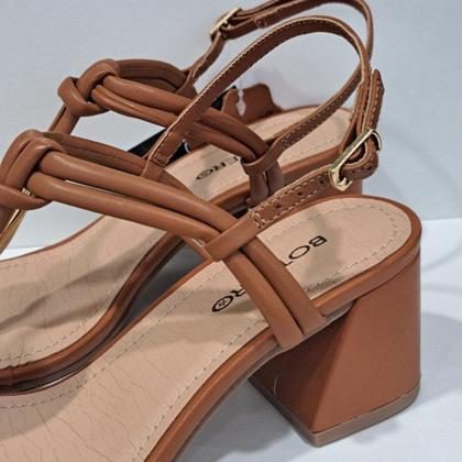 Imagem de Sandália Moda Feminina Vizzano Salto Bloco 367907 - Caramelo