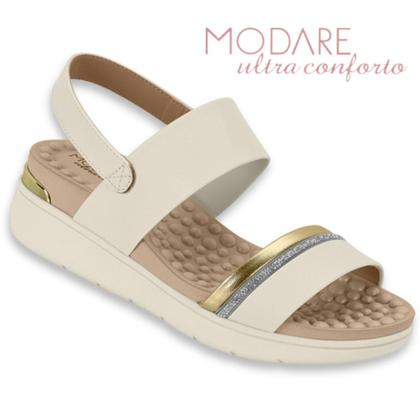 Imagem de Sandalia Modare Papete Original Elástico Ortopedica Gold Esporao Fascite Plantar Anatomica Anabela Slide Tamanco