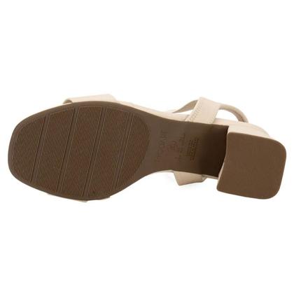 Imagem de Sandália Modare Salto Médio Bloco Conforto Casual Feminina Creme
