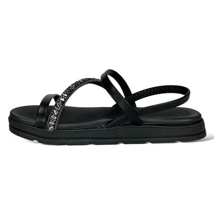 Imagem de Sandalia Moleca Original Rasteira Com Tiras e Brilho Conforto Fashion Papete Casual