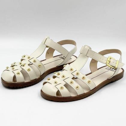 Imagem de Sandália Moleca Rasteira Casual com Aplicações Feminina