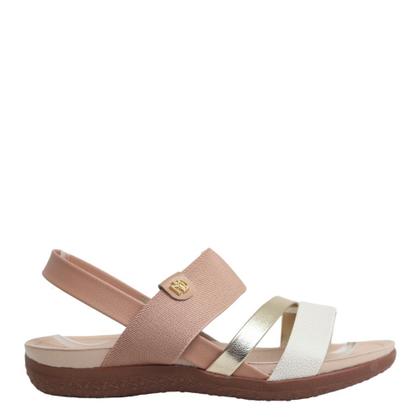 Imagem de Sandália Ortopédica Elástico Macio Feminina Modare 7125.233 - Nude/Branco Off - 34