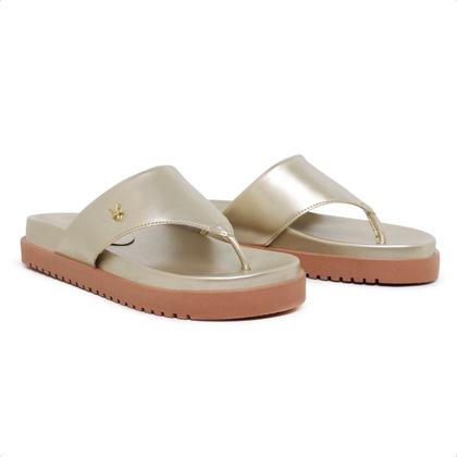 Imagem de Sandália Papete Chinelo Dedo  Feminino Dourada