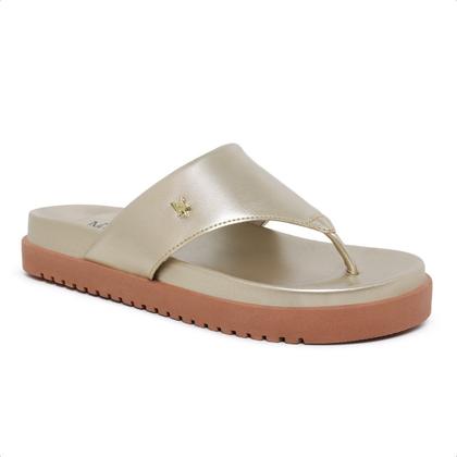 Imagem de Sandália Papete Chinelo Dedo  Feminino Dourada