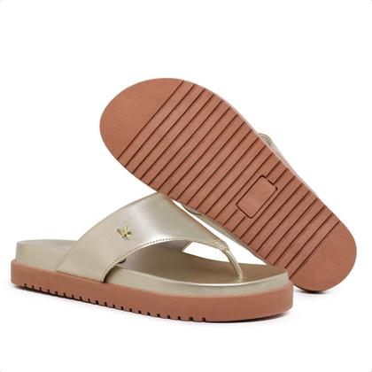 Imagem de Sandália Papete Chinelo Dedo  Feminino Dourada
