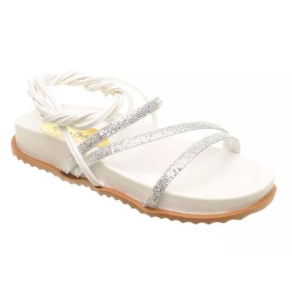 Imagem de Sandália Papete de Amarrar Gladiadora Feminina  Platfarm Stras Sola Antiderrapante