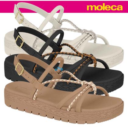 Imagem de Sandália Papete Feminina Flatform Boho Moleca Nó Tiras com Nó Confortável