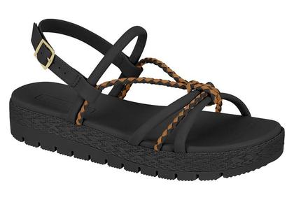 Imagem de Sandália Papete Feminina Flatform Boho Moleca Nó Tiras com Nó Confortável