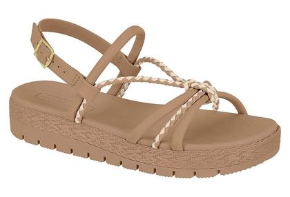 Imagem de Sandália Papete Feminina Flatform Boho Moleca Nó Tiras com Nó Confortável