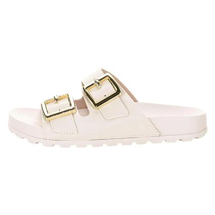 Imagem de Sandália Papete Feminina Moleca  Fivela Off White