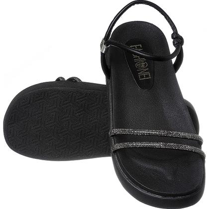 Imagem de Sandália Papete Feminina Strass Plataforma Pedraria Luxo