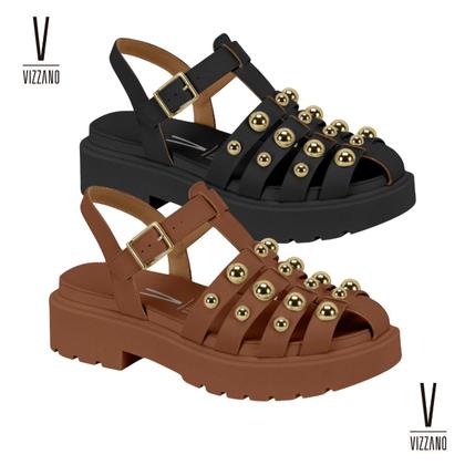 Imagem de Sandália Papete Feminina Vizzano Tratorada Tachas Spike Ref: 6499.128