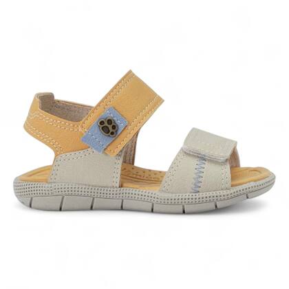Imagem de Sandália Papete Infantil Masculino Linho/ Ocre/ Azul Klin 171227000