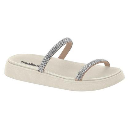 Imagem de Sandalia Papete Moleca Feminina Tiras Strass Flatform Macia