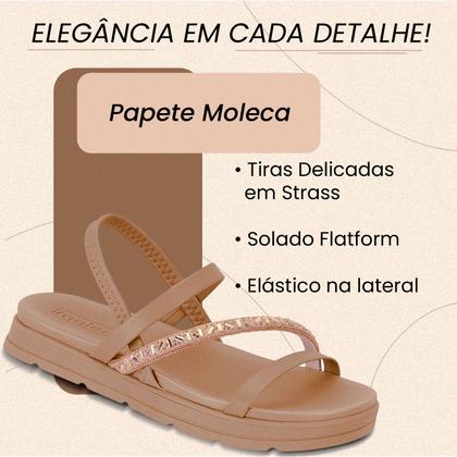 Imagem de Sandália Papete Moleca Strass Calce Fácil Conforto Original