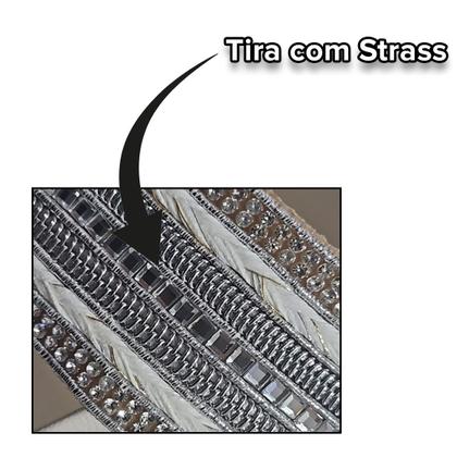 Imagem de Sandália Papete Moleca Tamanco Tira Cruzada e Strass 5469138