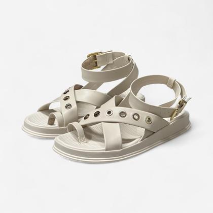 Imagem de Sandália Papete Rasteira Moleca De Dedo Off White