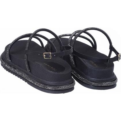 Imagem de Sandália Papete Strass Feminina Flatform Tirinhas Brilhos