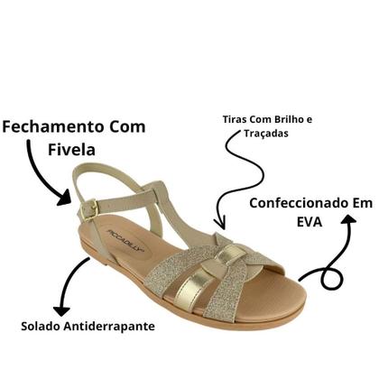 Imagem de Sandália Piccadilly Feminina Com Glitter