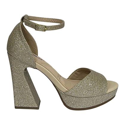 Imagem de Sandália Piccadilly Salto Alto Glitter 818016 Champagne