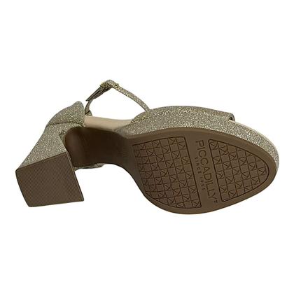 Imagem de Sandália Piccadilly Salto Alto Glitter 818016 Champagne