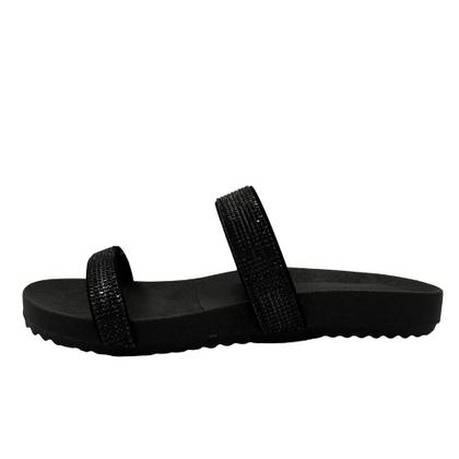 Imagem de Sandália Quiz Papete Tira Dupla com Strass Feminina