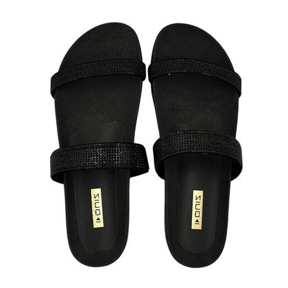 Imagem de Sandália Quiz Papete Tira Dupla com Strass Feminina