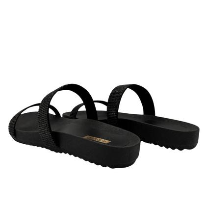 Imagem de Sandália Quiz Papete Tira Dupla com Strass Feminina