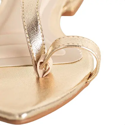 Imagem de Sandália Rasteira Dourada Dm Glam