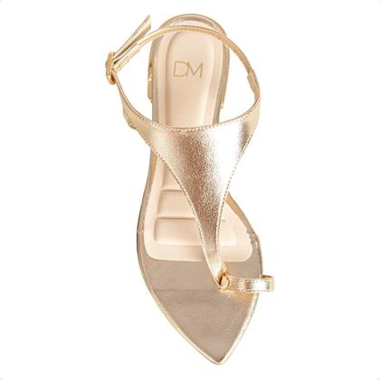 Imagem de Sandália Rasteira Dourada Dm Glam