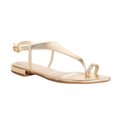 Imagem de Sandália Rasteira Dourada Dm Glam