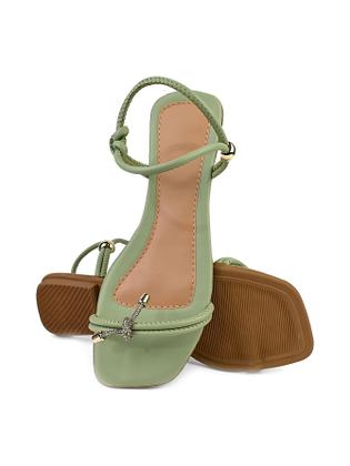 Imagem de Sandalia Rasteira Feminina Casual enfeite strass com ponteiras