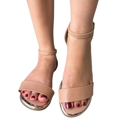 Imagem de Sandália Rasteira Feminina Casual Traseiro Fechado Beira Rio 8367.669 - Creme - 38