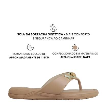 Imagem de Sandália Rasteira Feminina Conforto Leve Comfortflex 2580401