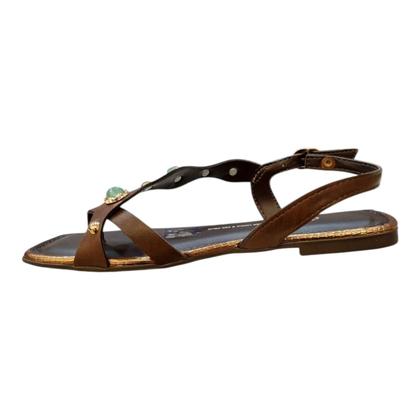 Imagem de Sandalia Rasteira Feminino Dakota Casual Conforto Tiras Pedras Antiderrapante Y9381 Marrom