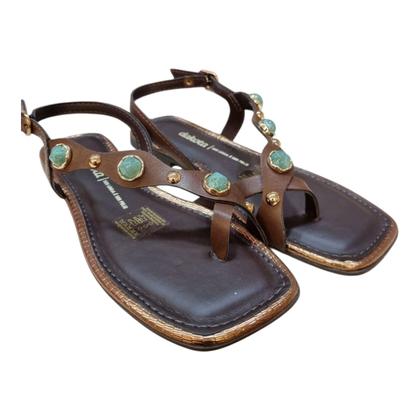 Imagem de Sandalia Rasteira Feminino Dakota Casual Conforto Tiras Pedras Antiderrapante Y9381 Marrom