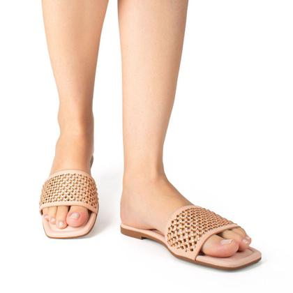 Imagem de Sandália Rasteira Slide Rose com Brilhos - Dakota Rosa