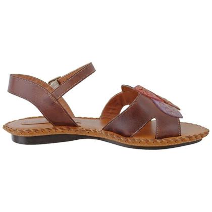 Imagem de Sandália Rasteirinha Feminina em Couro com Costura Reforçada e Fivela