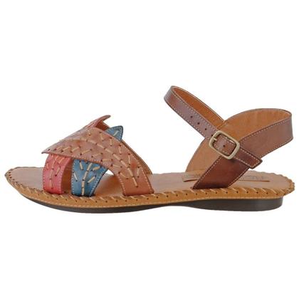 Imagem de Sandália Rasteirinha Feminina em Couro com Costura Reforçada e Fivela