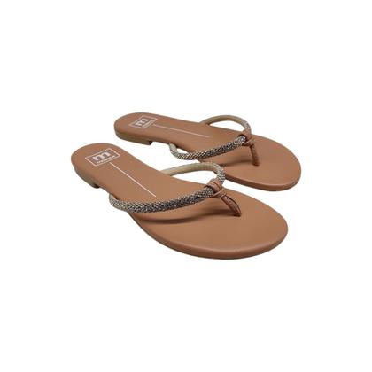 Imagem de Sandália Rasteirinha Feminina Tira Strass Leve e Macia Moleca 5557103