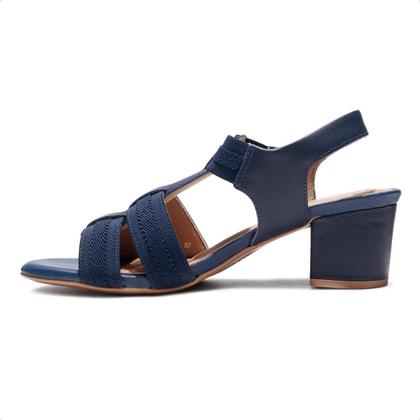 Imagem de Sandália Salto Bloco Elástico Feminina