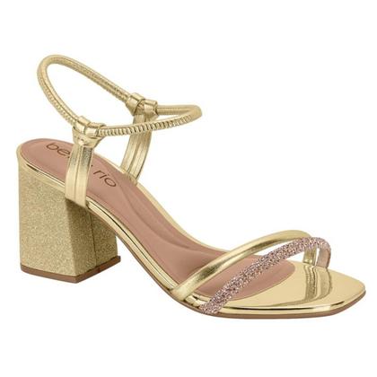 Sandália Salto Grosso com Strass Beira Rio Sandália